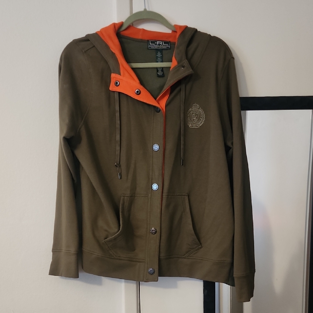Ralph Lauren Olive Green & Orange Hooded Jacket